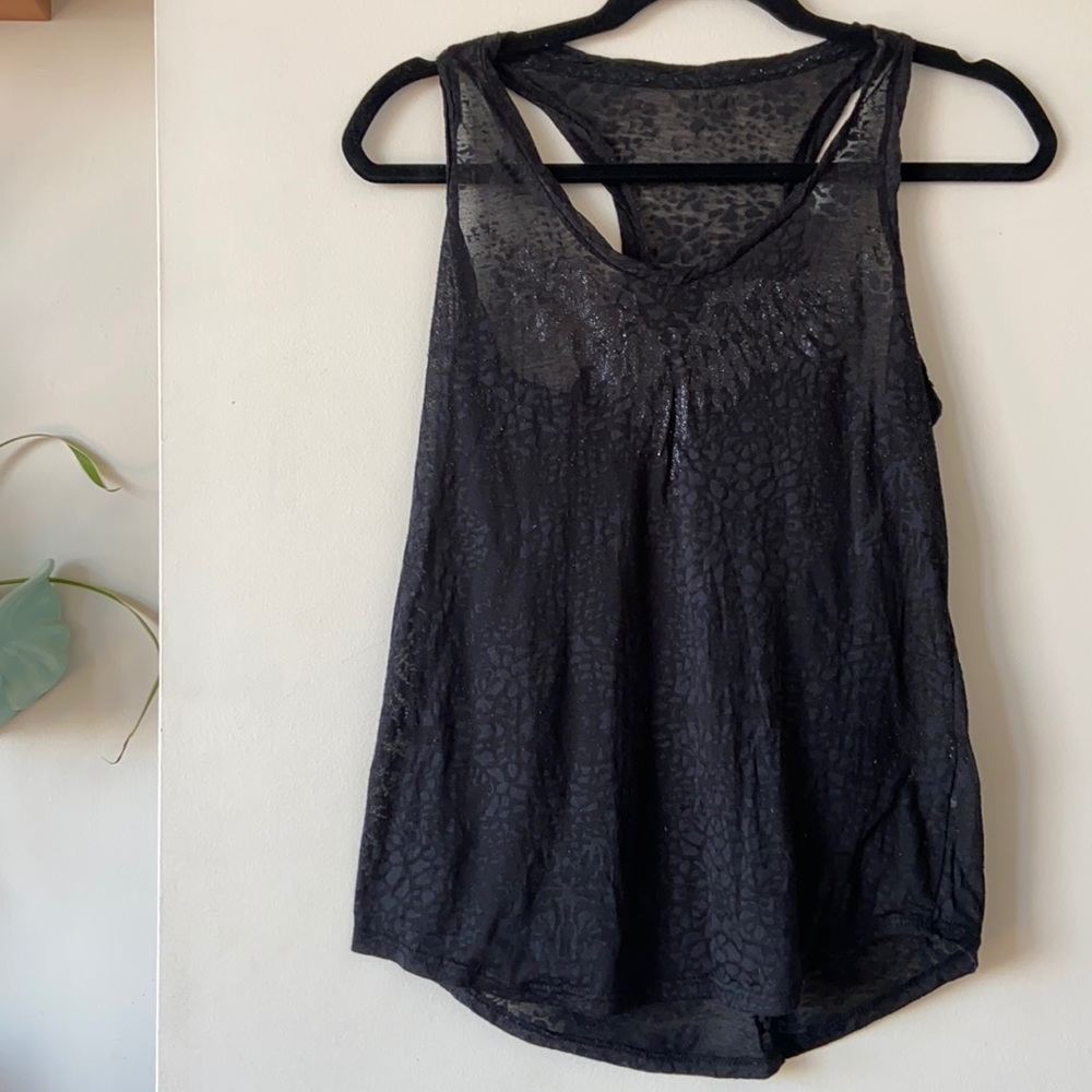Sheer leopard print Zadig & Voltaire racket back top